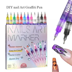 Acrylic Paint Pen for Nail Art Manicure Nail Care, Quick Drying Dot Flower Hook Mark, DIY Nail Tool Suitable for Women and Girls