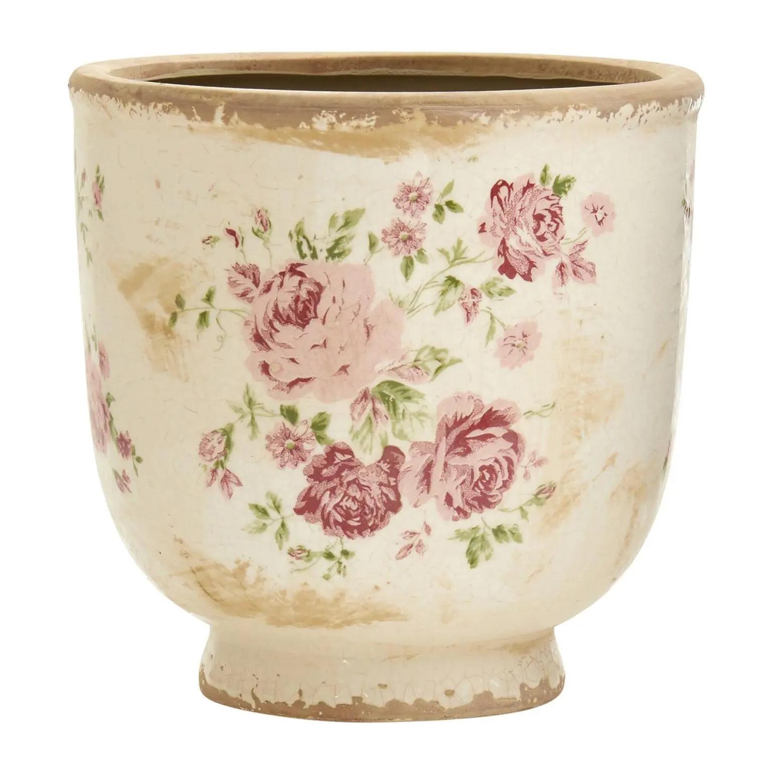 Nearly Natural 7.5" Tuscan Ceramic Floral PrintPlanter Nearly Natural 7.5" Tuscan Ceramic Floral PrintPlanter