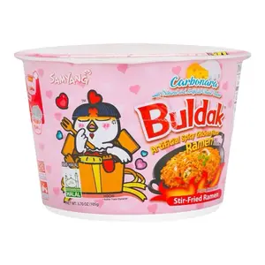 Buldak Spicy Instant Noodles (Instan Pedas Noodles), Big Bowl, 3.70 Oz Pack Of 2