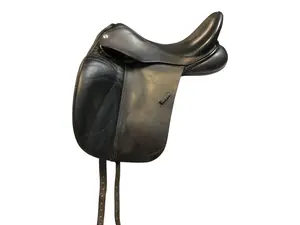 Patrick Saddlery Classic Snaffle Dressage Saddle, 17 in MW, Black Equestrian Leisure Sports Equipment, Snaffle Saddle Dressage