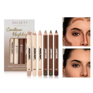 6-piece set of dual-action highlighter and contouring pens, contouring pens for sculpted features, matte contouring pens, waterproof long-wear contouring pens, smooth and easy-to-apply pens, and beginner-friendly contouring pens