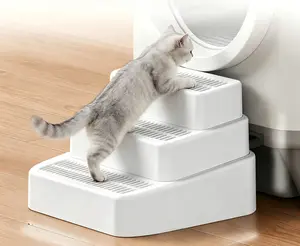 Stainless Steel Cat Litter Box with Litter-Trapping Grated Steps, Odor-Free Extra Large Metal Litter Pan for Big Cats Non-Stick Metal Cat Litter Pan with Paw-Cleaning Stairs Premium Stainless Steel Litter Box + No-Track Steps & Multi-Cat