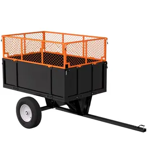 Heavy Duty Utility Trailer 750 LBS Capacity ATV UTV Garden Dump Cart with 17 Cu Ft Bed Removable Sides All for Lawn Mower Tractor Farm hand  cart