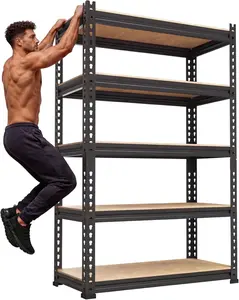 Storage Shelves - PrimeZone 5 Tier Adjustable Garage Storage Shelving, Heavy Duty Metal Storage Utility Rack Shelf Unit for Warehouse Pantry Closet Kitchen, 28" x 12" x 59", Black