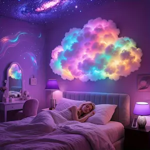 Cloud-Shaped 3D LED Night Light USB Powered Multi-Color Atmosphere Lamp Dimmable for Bedroom & Gaming Room Decor DIY Thundercloud LED Light