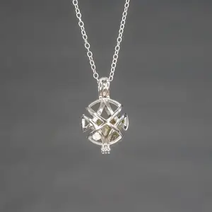 Moldavite Herkimer Silver Necklace with Certificate of Authenticity, 925 Sterling Silver Pendant, Includes Herkimer Diamond, 18-Inch Chain raw diamond rocks