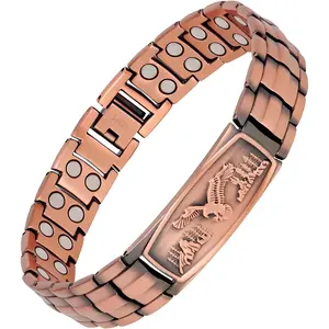 Men's Copper Magnetic Bracelet, 99.99% Pure Copper Jewelry, Adjustable Size, Magnet Therapy Design, Ideal Gift, Includes Adjustment Tool