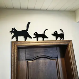 3-Piece Fun Cat Metal Door Decorations, Switch Decorations, Corner Frames, Home Decorations, Kitchen Frame Ornaments, Suitable for Easter, Halloween, Christmas, Thanksgiving, Mother's Day, Independence Day and Daily Holiday Gifts