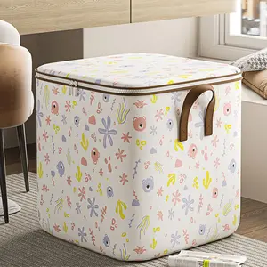 Foldable Storage Box for Home, Durable 100L Large-Capacity Clothing Organization, Lightweight Moving Luggage Bags, Cute pattern, Quilt Storage Basket,  Blanket Storage Bags