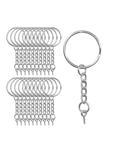 20pcs Silver Color Screw Nail Keychains, Jewelry Making Keyrings, DIY Accessories, Perfect Gift for Friends, Key Chains, Keychain Set