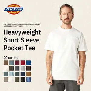 Dickies Men's Heavyweight Short Sleeve Pocket Tee, 100% Cotton Relaxed Fit, Functional Chest Pocket, Classic Workwear Casual Style