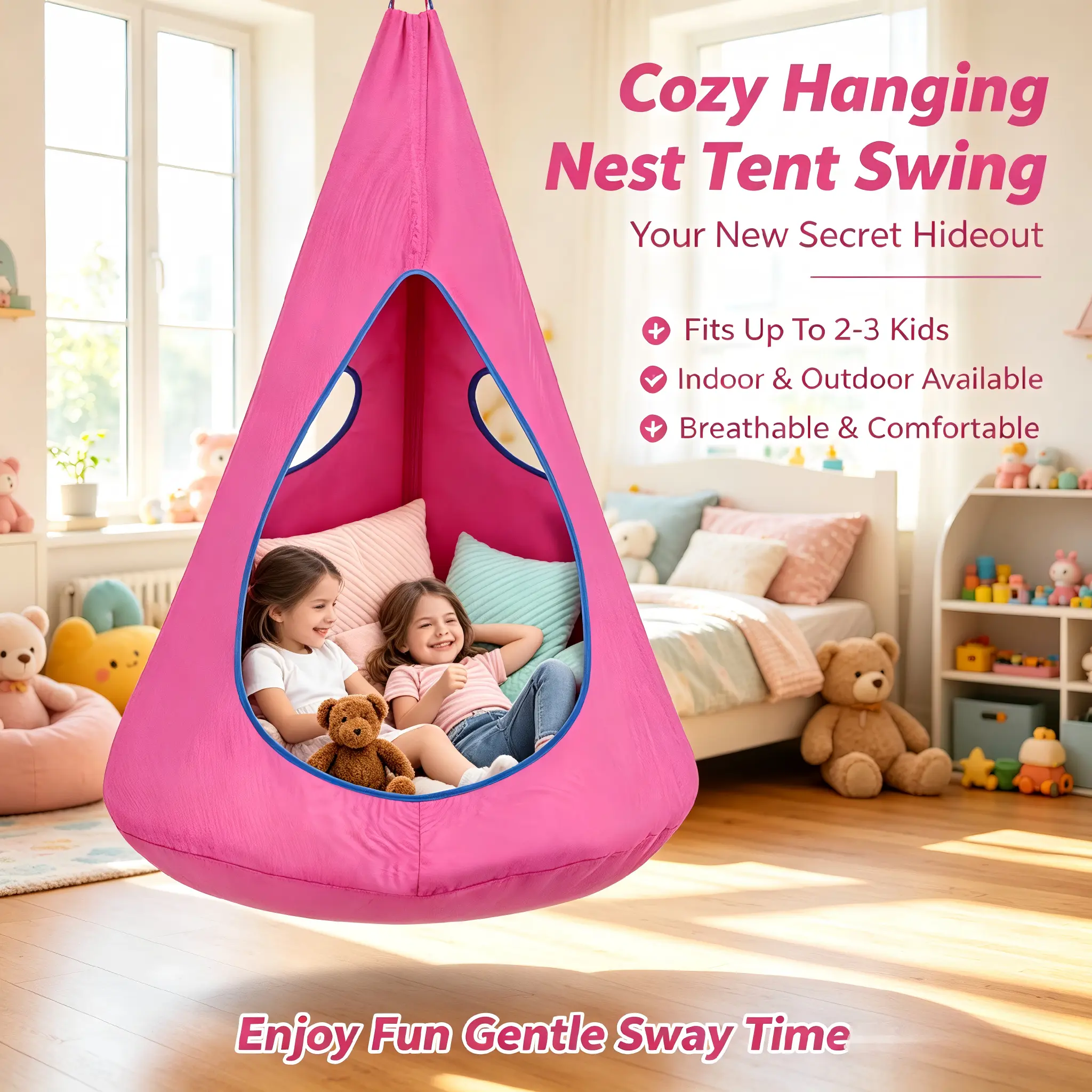 Extra Large Multi-Kids Sensory Swing Chair, Children's Hanging Hammock, Indoor Outdoor Kids Stuff, Cool Gifts For Kids, Sensory Room Supplies, Sensory Products, Relaxing Gifts,