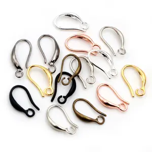 15x9mm 20pcs Classic 7 Colors Plated Brass French Earring Hooks Wire Settings Base Settings Whole Sale