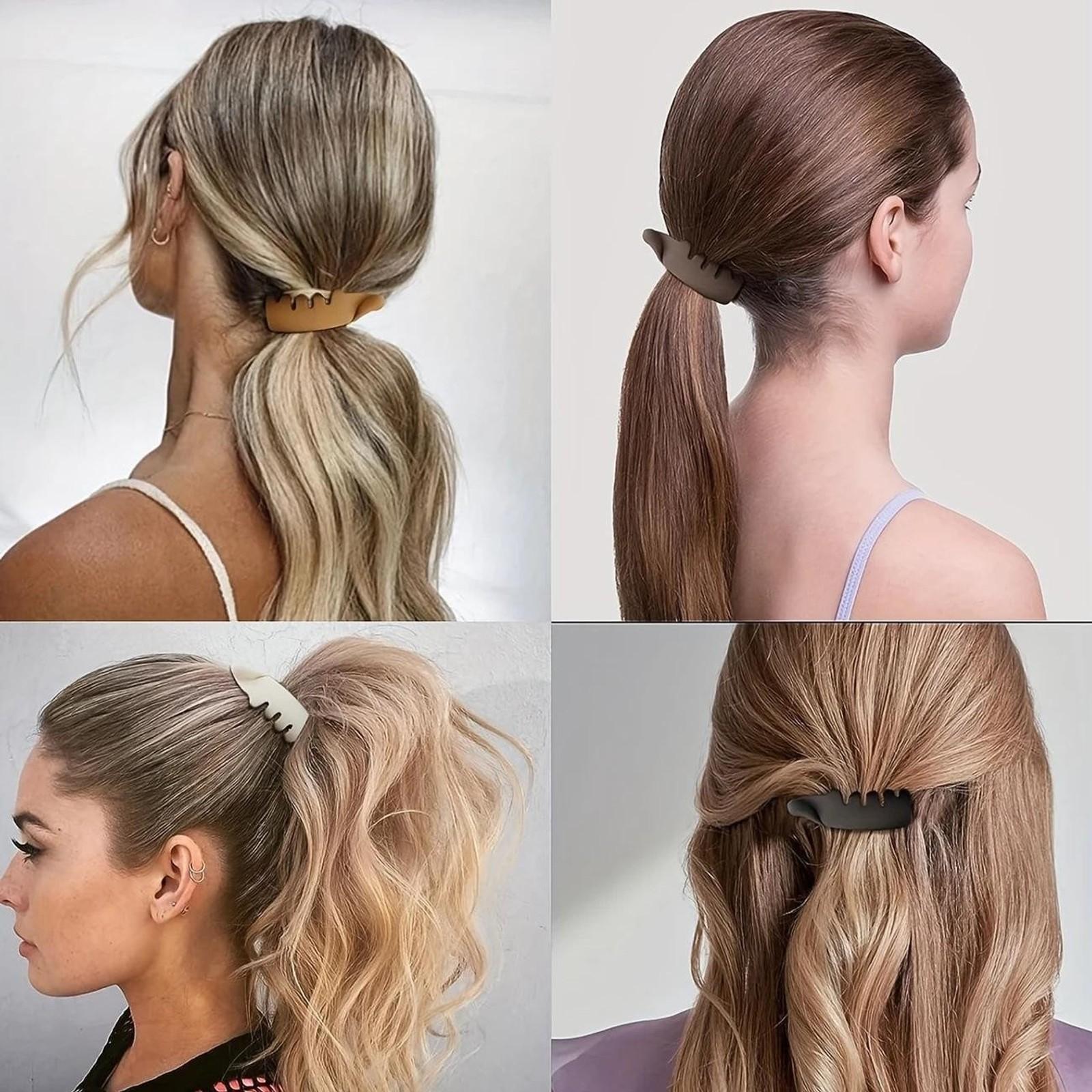 Matte Neutral-Tone Claw Clips (4pcs) - Non-Slip, Durable Banana Hair Clips for Thick Hair, Ideal for Daily and Office High Ponytail Styling, Claw Clip
