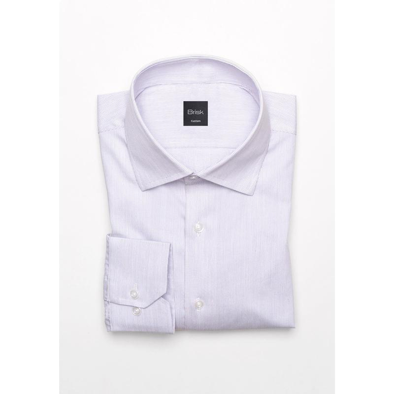 Pastel Lilac Pinstripes Pima Cotton Shirt - Cutaway Classic Collar
