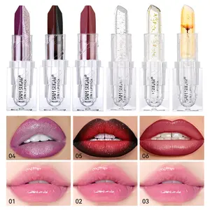 Sam Sugar Dual Color Lipstick, Moisturizing Shimmer Long-Lasting, Easy to Apply Gradient Lipstick, Transparent Gold Foil, Women's Gift Choice