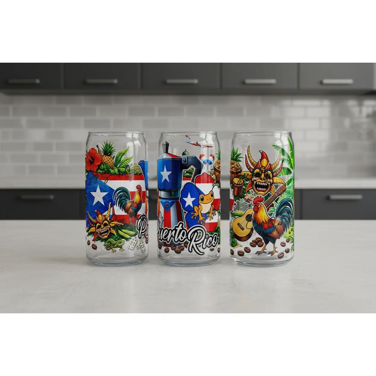 Puerto Rico Life - UVDTF Wrap for cups/hard surfaces sticker