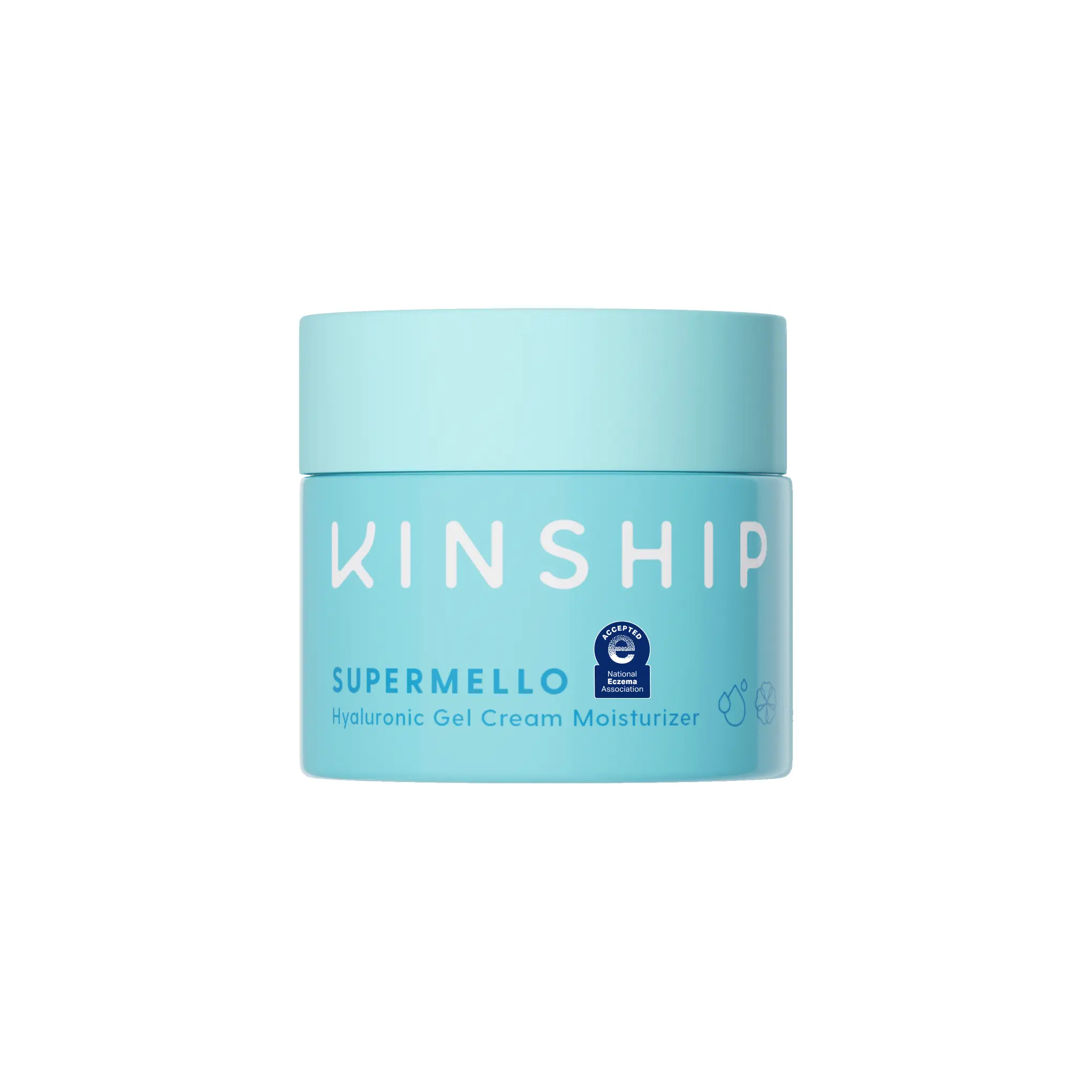 Kinship Supermello Hyaluronic Gel Cream Moisturizer – Nourish + Soothe Dry Sensitive Skin – Lightweight, Hydrating Face Lotion – Plump + Smooth – Reduce Redness – Daily Use Clean Skin Care (1.75 oz) - Vegan, Natural, Skincare, Moisturizing, Skin Repair