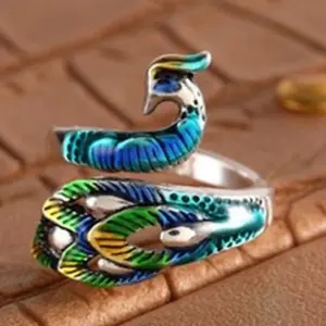 Crochet Peacock Ring