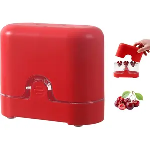 3-in-1 Cherry Pitter and Slicer, Manual Cherry Core Remover Tool Cuts Cherries in Half, for Kitchen Baking Making Cherry Jam Saving Time & Effort(Red)