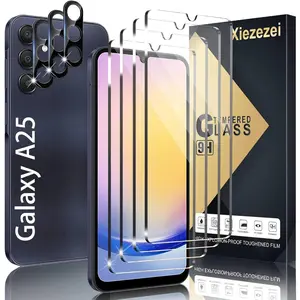 [4+3 Pack] Compatible with Samsung Galaxy S26/S26 Plus/S26 Ultra, Galaxy S25 Screen Protector, 4 Pack Tempered Glass with 3 Pack Camera Lens Protector, High Clarity, Anti-Fingerprint, Anti-Shatter, Bubble Free for Sam...