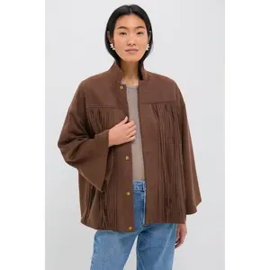 Chocolate Suede Fringe Marant Shirt Jacket