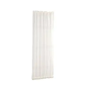 French Door Curtains Sliding Door Curtain Drape Panel with 1 Tiebacks (1 , White)