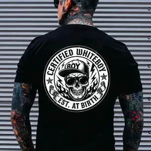 CERTIFIED WHITEBOY Street Skull T-Shirt / Hoodie / Sweatshirt, Menswear, Trendy Graphic Print, Round Neck, Machine Washable