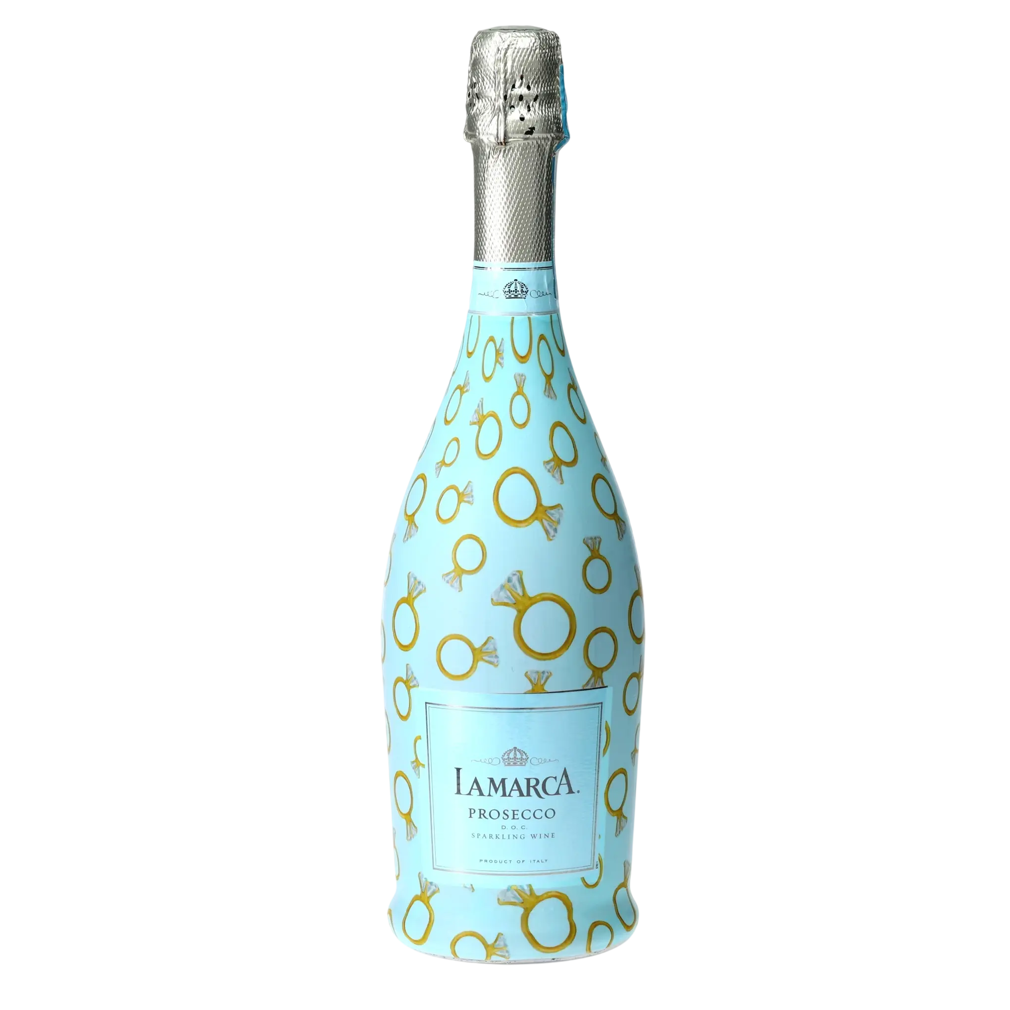 Blue Engagement Ring Prosecco Bottle Wrap