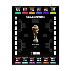 World Cup 2026 Tournament Bracket Poster - Schedule Tracker - 48 Teams Wall Decor for Soccer Fans