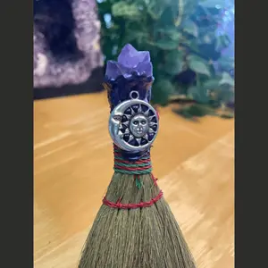 Amethyst-handled altar broom