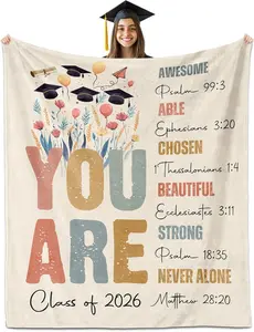Graduation Gifts 2026, Graduation Blanket 50" X 60", Graduation Gift for Her, College/High School Graduation Gifts, Senior/Class of 2026