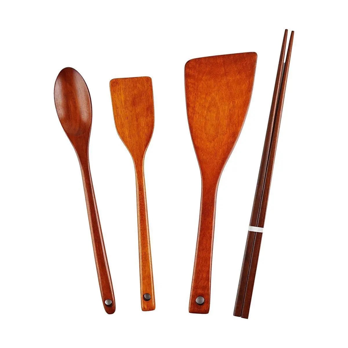 NICOTT Korean Wooden Cooking Utensil Set - 4-Piece Kitchen Spatula, Slotted Turner, Ladle & Chopsticks for Non-Stick Cookware NICOTT Korean Wooden Cooking Utensil Set - 4-Piece Kitchen Spatula, Slotted Turner, Ladle & Chopsticks for Non-Stick Cookware