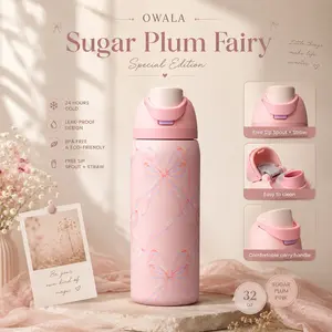 Owala Sugar Plum Fairy 32Oz Limtied Holiday Edition Water Bottles