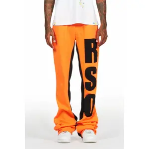 Uko Orange Stacked Baggy Track Pant