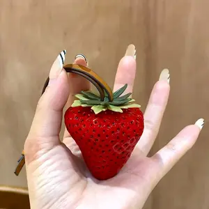 Cute Strawberry Bag Charms, Fashionable Purse Accessories Charm, Elegant Car Ornament, Backpack Charms, Mobile Phone Case Pendant, Purse Pendant, Fruit Keychain, DIY Decoration, Lightweight Versatile Strawberry-Themed Ornaments