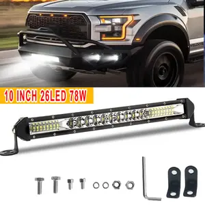 LED Light Bar Kits 10 Inch 78W Slim Light Bars Lighting Accessories, 12V 24V Car Truck ATV Tractor Work Lights, Waterproof Car Off Road Driving Lighting
