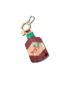 Hand-painted Hot Sauce Bag Charm + Keychain | Eco-Friendly