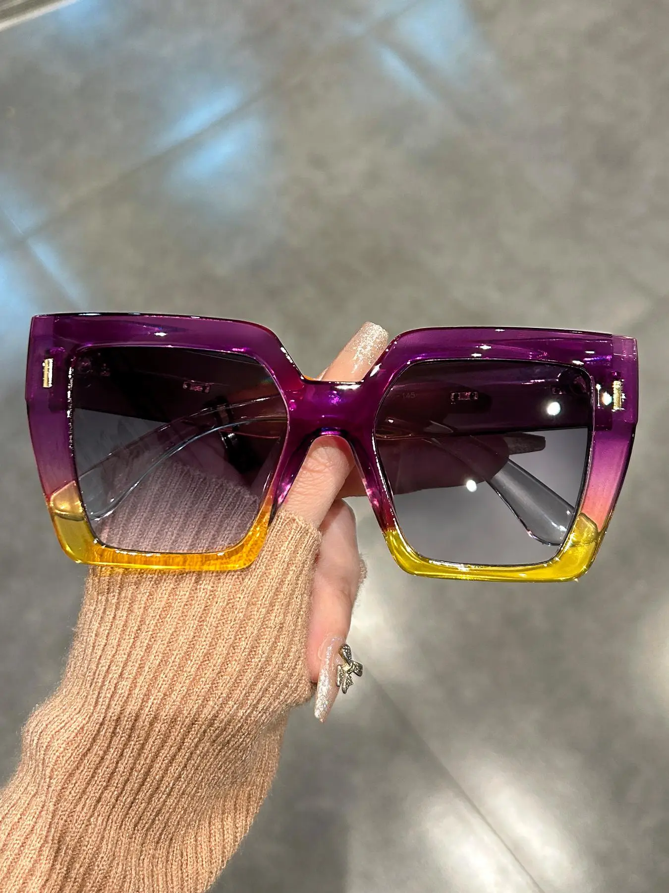 Unisex Elegant Oversized Square Frame Glasses (1 Pair), Trendy Casual Glasses for Everyday Use, Fashion Accessories for Outdoor Activities