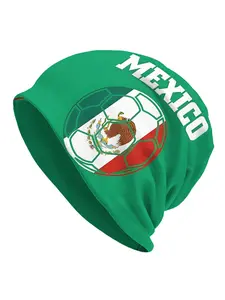 1 Piece Outdoor Hats Mexico Soccer Team Seleccion Mexicana De Futbol Thin Hat Bonnet Hipster Skullies Beanies Caps Men Women's Earmuffs Patriotic Hat