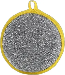 Double Sided Round Dish Sponge,Upgrade Kitchen Dishwashing Dense Sliver Wire Non-Scratch Kitchen Sponges,High Elastic Double Side Round Dishwashing Sponge(12pcs)