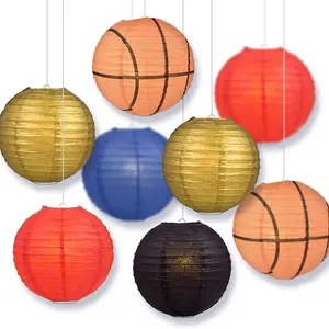 Maryland College Basketball 14-inch Paper Lanterns 8pc Combo Party Pack - Red, Dark Blue, Black, Gold
