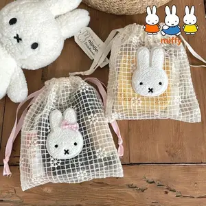 Korean Kawaii Miffy Makeup Bag Cute Anime Cartoon Drawstring Storage Bag Student Miscellany Storage Bag Girl Birthday Gift