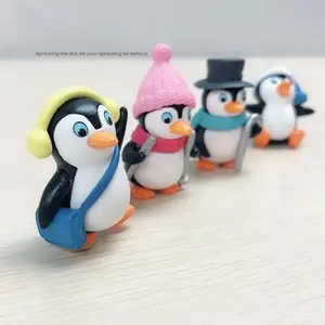 Snow Penguin Animal Plush Keychain Pendant Micro Landscape Ornament Toy, DIY Craft Kit, Cute Gift for Kids & Adults