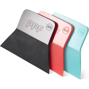 PPF Squeegee Vinyl Wrap Tool 3 in 1 Anti-Scratch Rubber & TPU Mini Squeegees for Window Tinting & Paint Protection Film Installation Black Red Blue