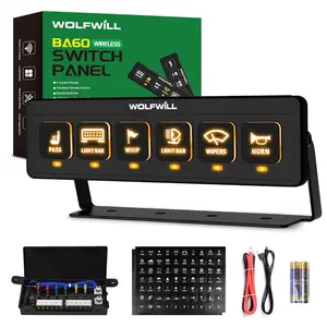 Wireless 6 Gang Switch Panel, 164 Ft Remote with 4 Control Modes Memory Function, Multi-Function Toggle Switches, 12V 80A Universal Switch Box for Truck Pickup Offroad SUV UTV