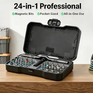 24-in-1 Magnetic Screwdriver Kit, Switchable Ratchet Design, Compact Portable Household Maintenance Tool Set