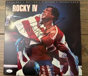 🥊🎬 Autographed Rocky IV Original Motion Picture Soundtrack Vinyl – Signed & Inscribed “Drago”