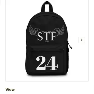 STF Gear Backpack with Number 24. Twenty Four represents the year or creation.