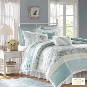 9 Piece Cotton Percale Duvet Cover Set, Dawn